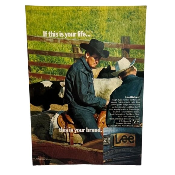 Lee Riders Denim Western Apparel Vintage Print Ad 1970s Jack Roddy Rodeo - Picture 6 of 6